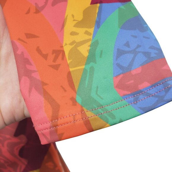 Terry Cycling Long Sleeve Athletic Shirt Front Zip Womens M Eiffel Tower Print - Picture 10 of 12